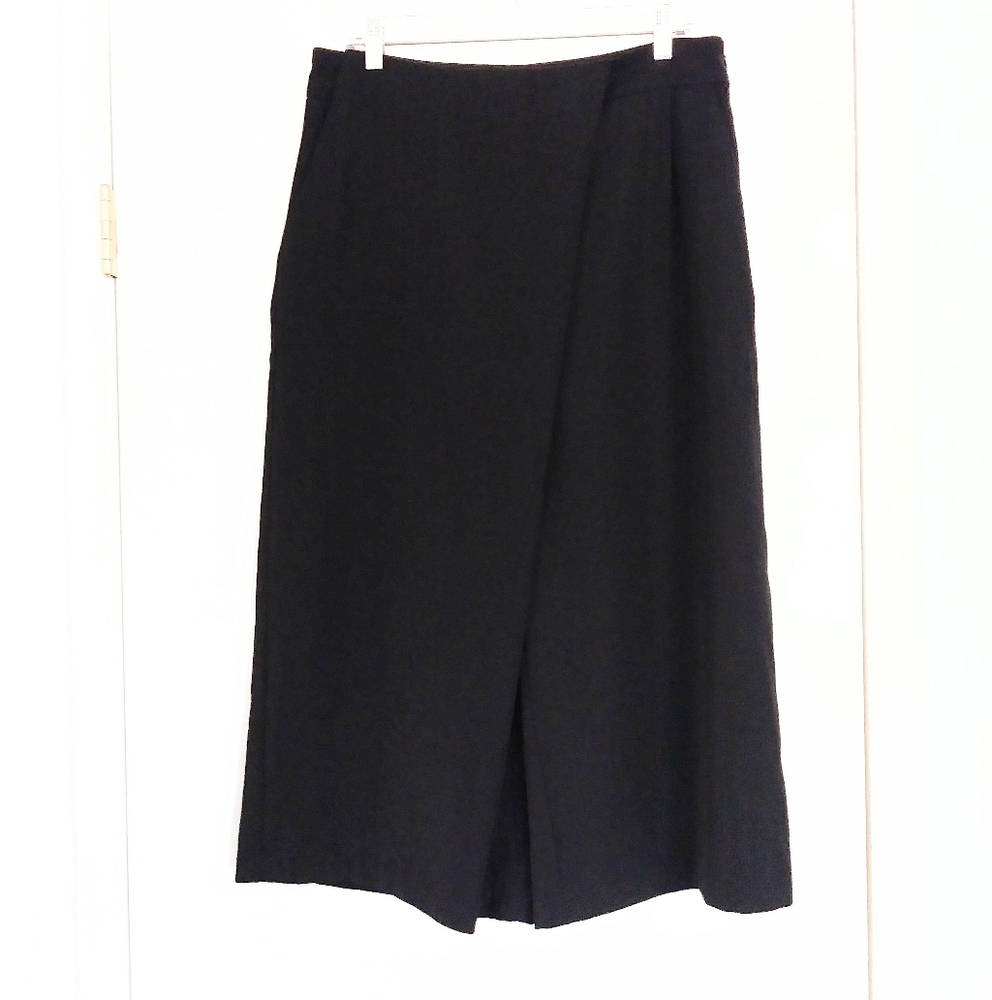 Zara Faux Wrap Drapey Wide Leg Cropped Pants